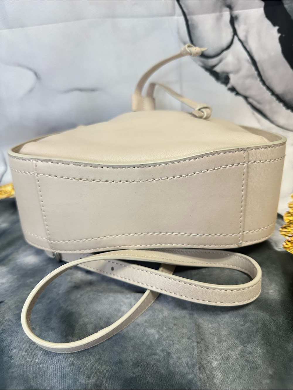Frye Cream Leather Drawstring Crossbody - Picture 3 of 5